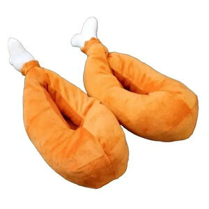 New Turkey Leg Drumstick Slippers Youth Kids White Elephant Thanksgiving XS/S
